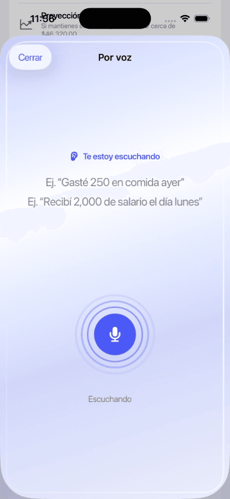 Registro por voz en Gastracky